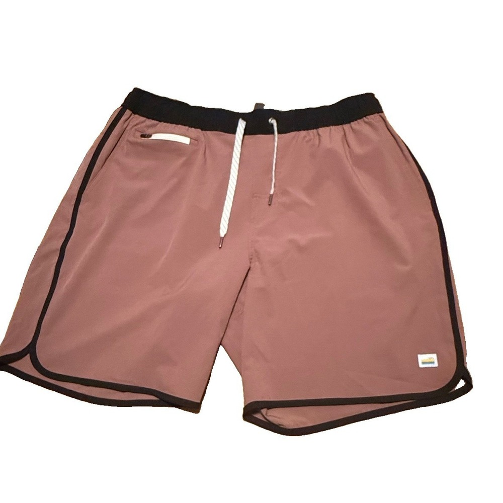 Vuori Banks Shorts Mens XL Mauve Hybrid Athletic Swim Yoga Unlined Drawstring